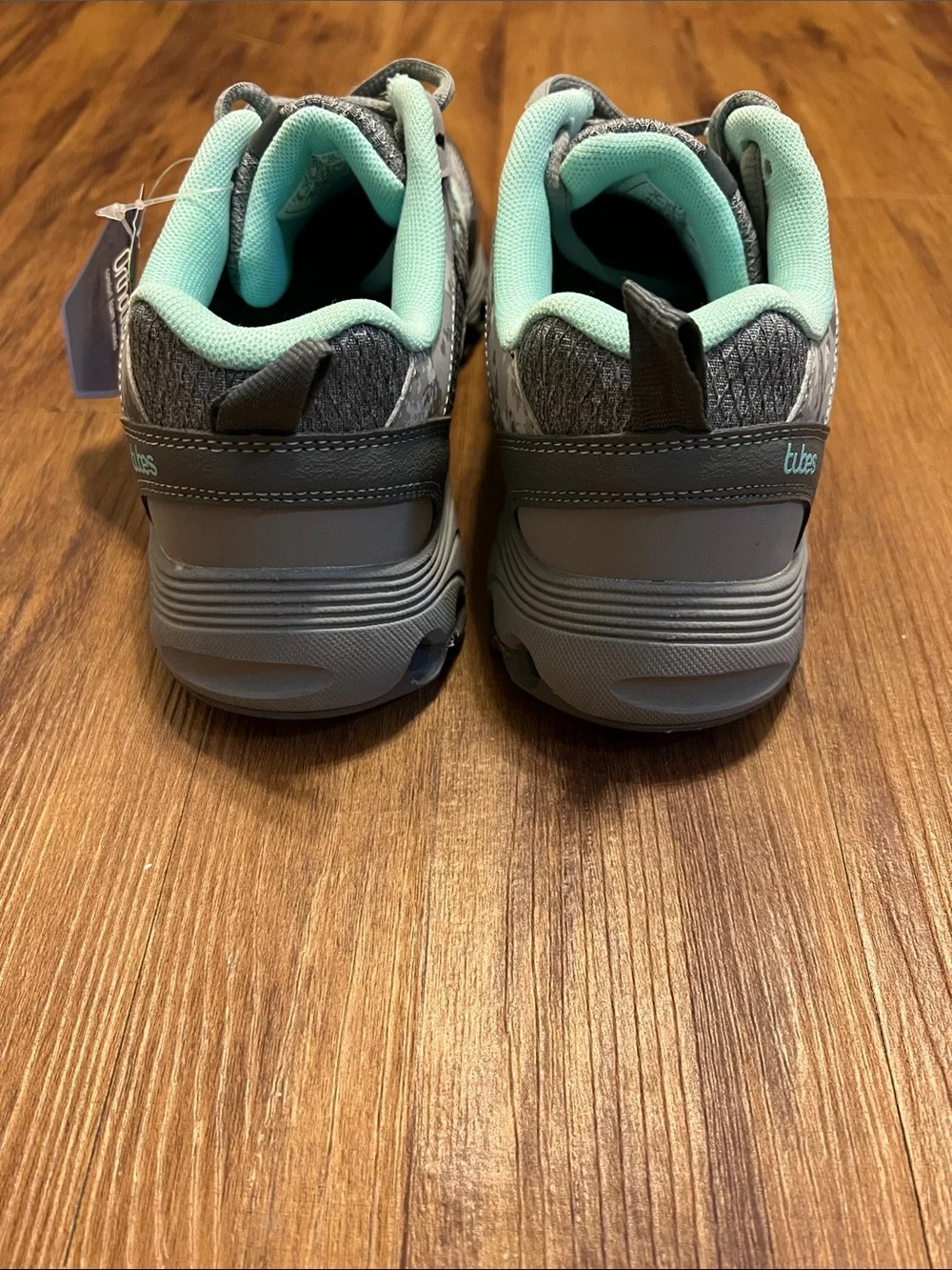 Gray & Mint/light teal  Athletic Sneakers